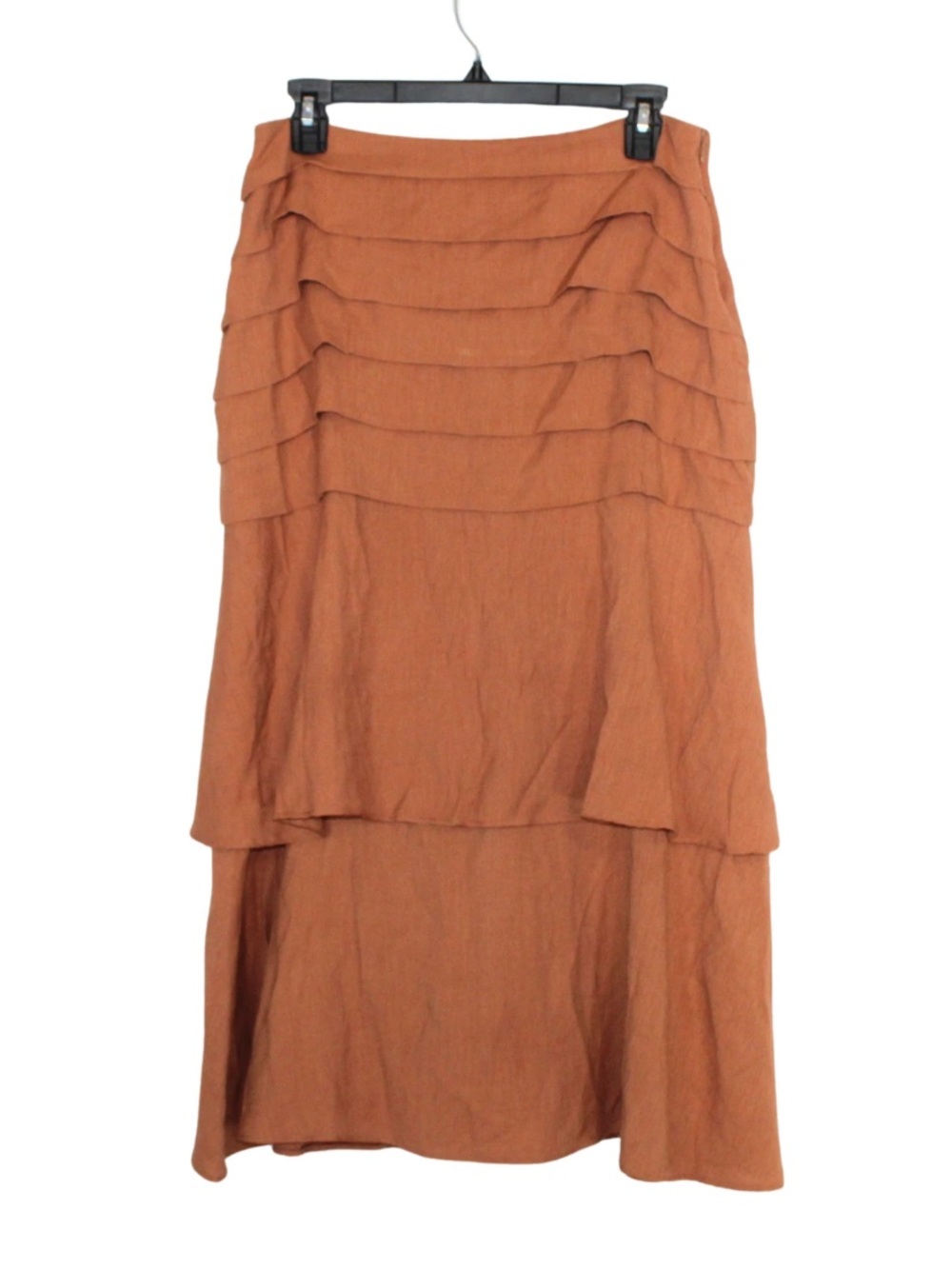 Y2K Aurora Women’s Skirt Size M Orange Tiered Midi Dancing Fun Summer